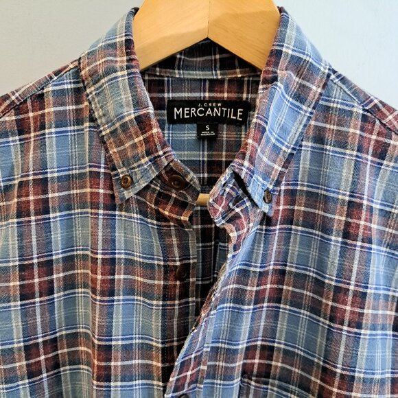 J. Crew Men's Small Mercantile Long Sleeve Button Down Plaid Shirt Style #J4597 - Picture 5 of 15